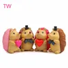 yiwu supplier low price promotion different types of arts and crafts wholesale cartoon animal hedgehog shaped PVC doll 016