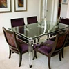 Luxury dining table clear acrylic glass top dining table dining table set for family gathering