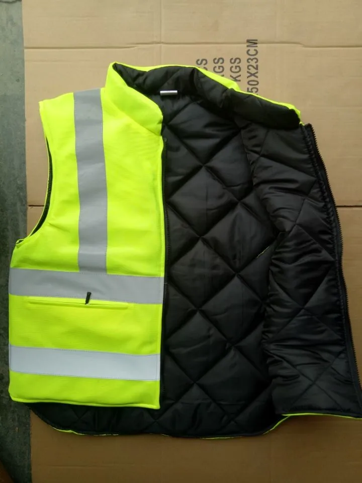 100 Cotton Safety Vest Winter Safety Vest Eiderdown High Visibility