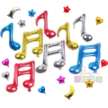 Party Decorations Metallic Plain Foil Music Note Balloons Buy
