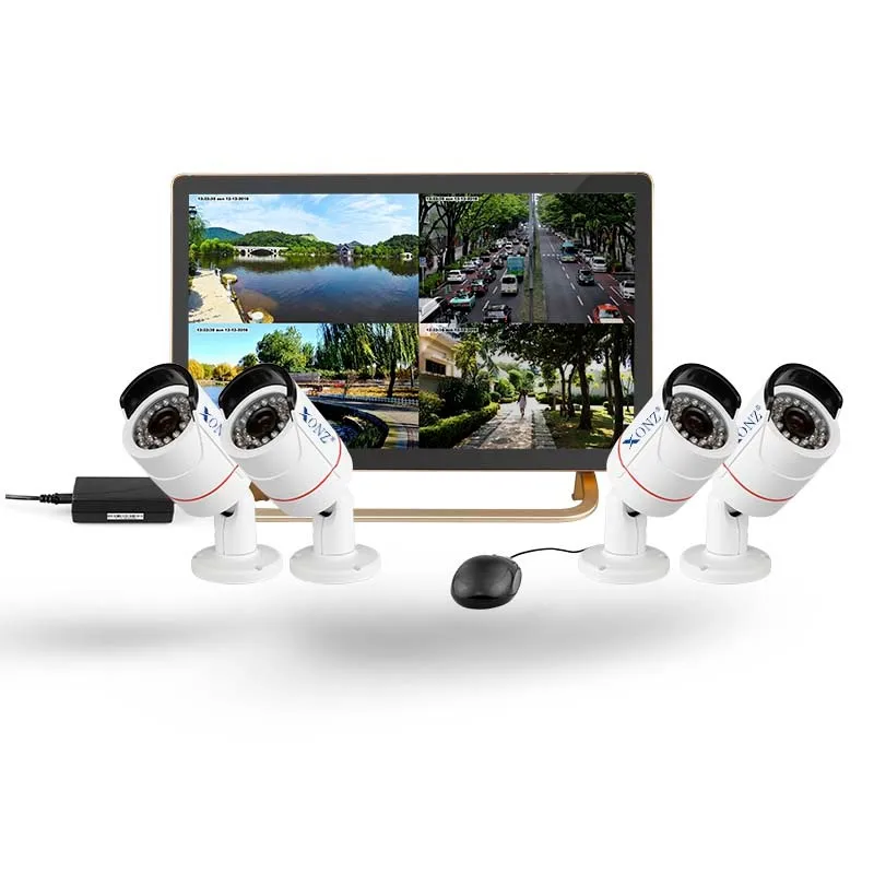 Plug And Play Security Cctv System Wireless Nvr Kit With Lcd Screen