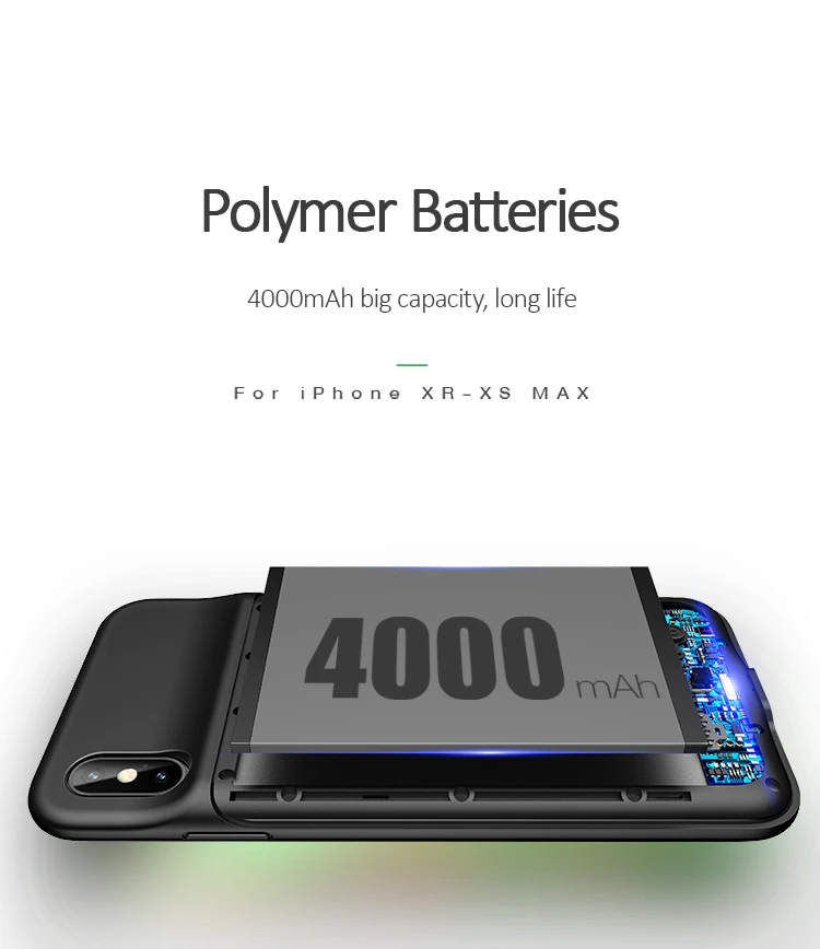 USAMS US-CD69 ROHS portable charger mini mobile Battery 4000mah bank station power Phone Case For IPHONE X