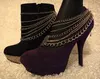 CHAIN DRENCHED! Slinky gold and silver chains adjustable shoe accessories chain