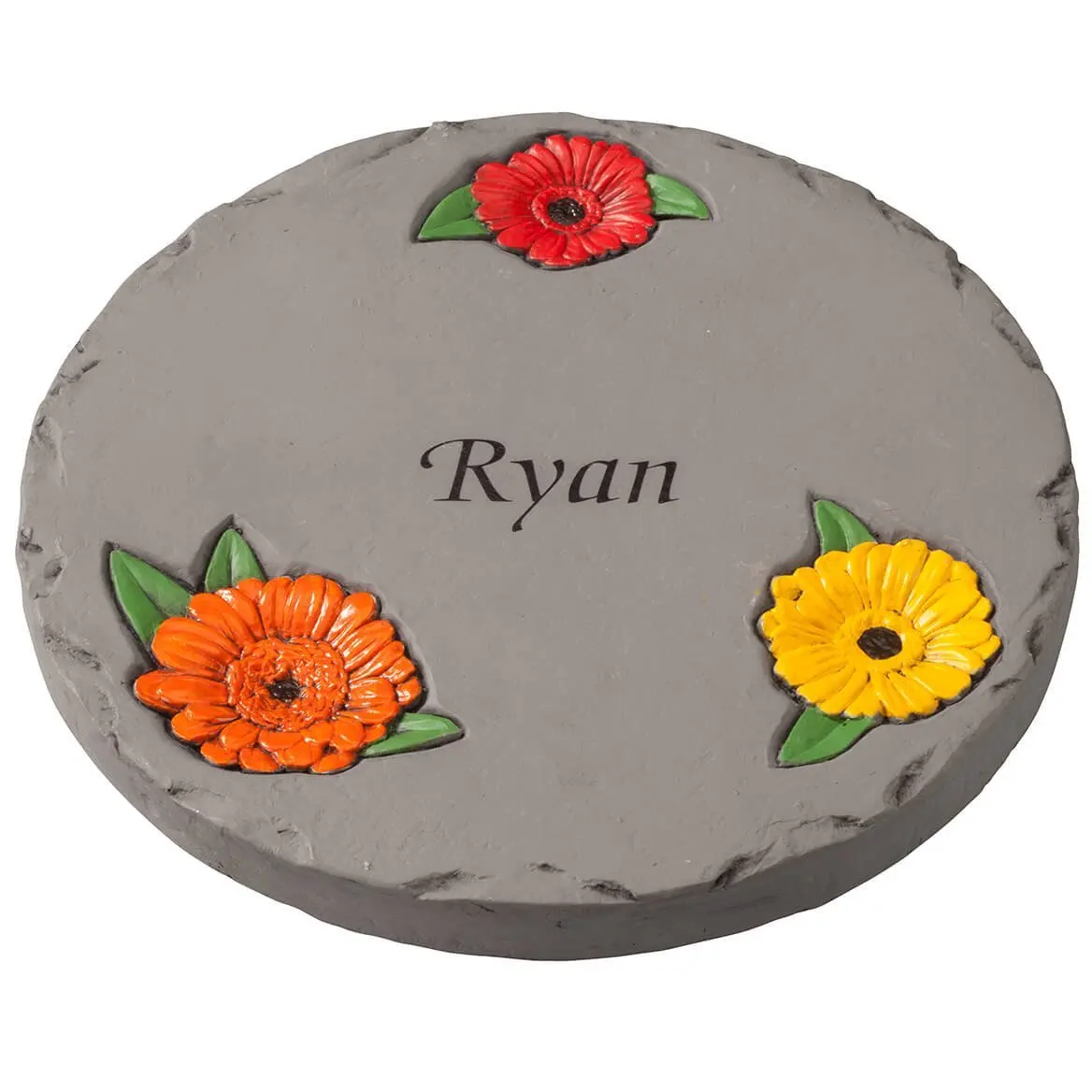 Fox Valley Traders Personalized 7” Daisy Garden Stepping Stone – Decorative, Colorful, Durable, Stepping Stone Ideal for Yard, Walkway or Garden – Weather-Resistant Cement
