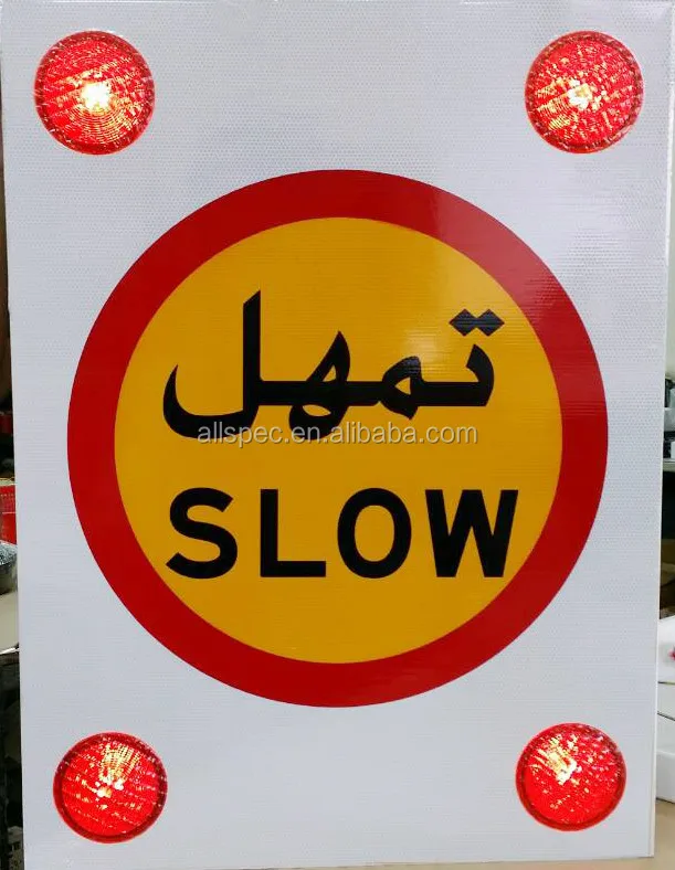 Solar Energy Led Lighting Road Safety Signs Traffic Sign Stands Slow