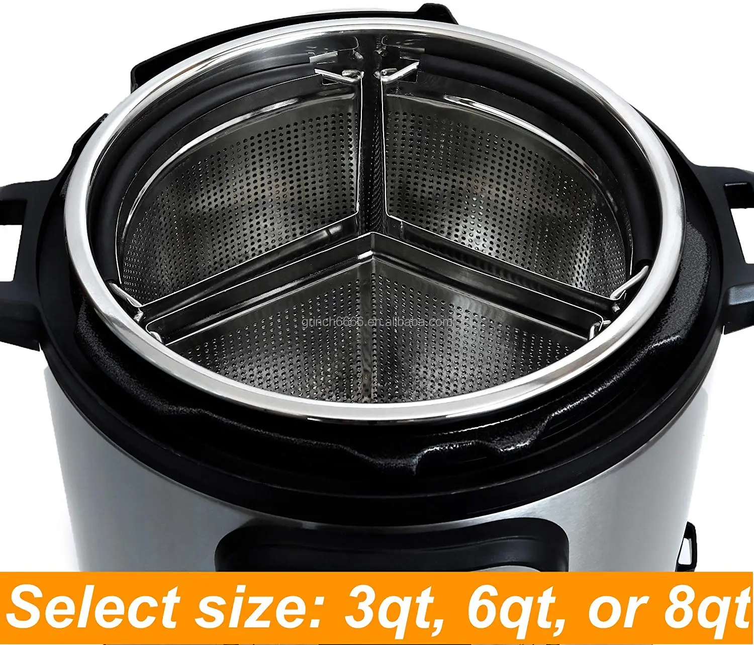 3 Piece Divided Steamer Basket For Pressure Cooker Compatible With