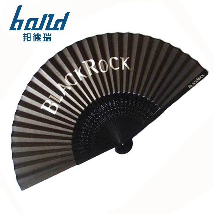 Promotional Gift Black Flower Silk Bamboo Hand Fan Buy Silk Hand Fan