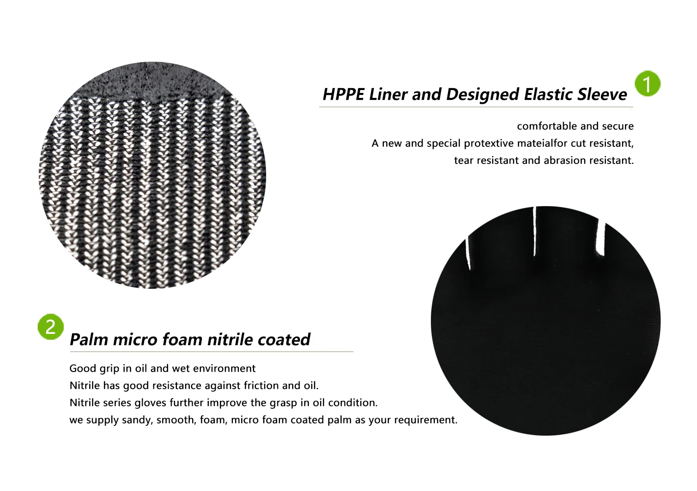 Nitrile Coated Gloves En388 13g Hppe Cut Resistant Ce Certified Safety ...
