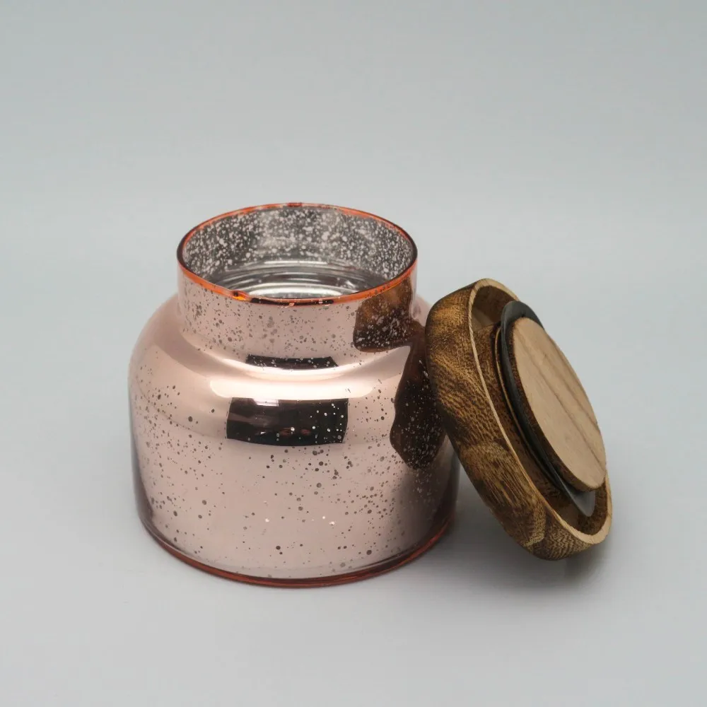 Wholesale Golden Mercury Glass Candle Jars With Decorative Lids Buy Mercury Candle Holder For