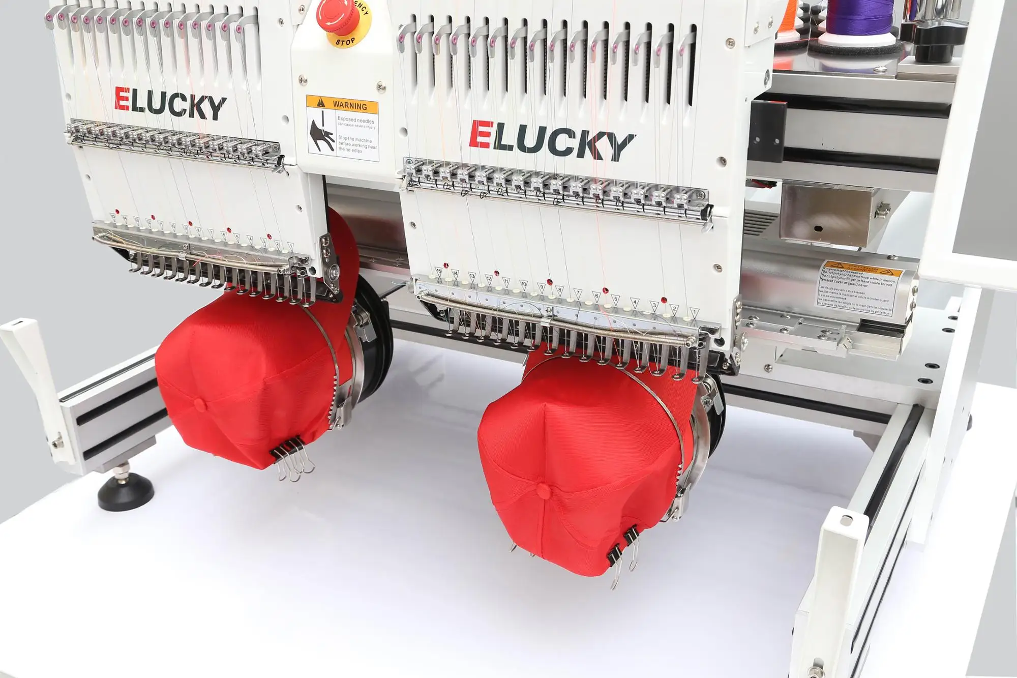 Elucky 2 Heads Industrial Computer Sewing Embroidery Machine For Sale