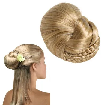 2017 New Factory Price Flower Bun Synthetic Elastic Hair Scrunchie