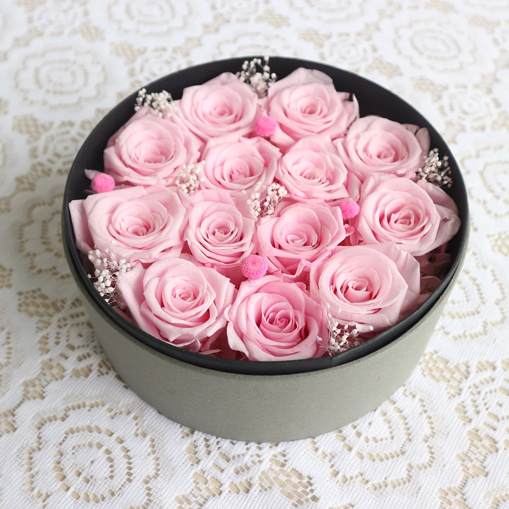 
Yunnan Hot Sale Preserved Flowers Present Gift Box Fresh Rose 500g/box 