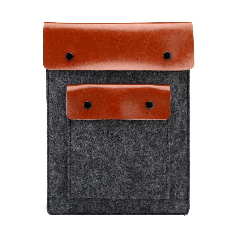 Simple 13.5 Felt Laptop Sleeve With Leather Buy 13.5 Laptop Sleeve,13