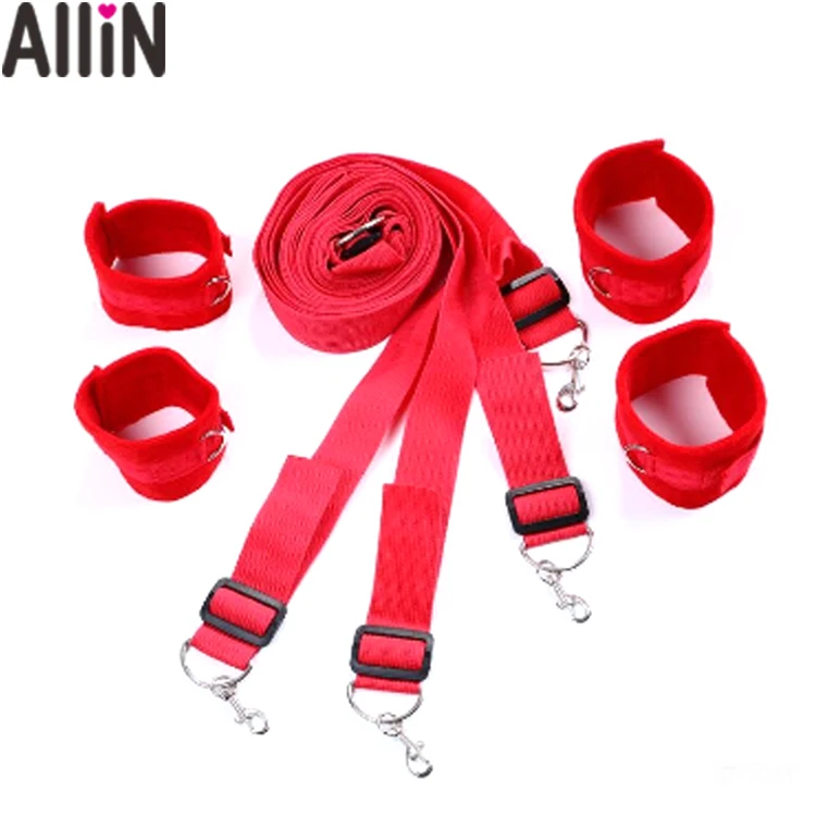 8pcs Personality Luxury Bondage Restrains Kit Bed Fetish Hidden Belt