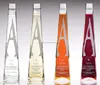 300ml crystal glass material triangular shaped glass vodka bottle with logo