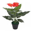 Special design artificial anthurium red flower mini potted artificial plants for home decoration