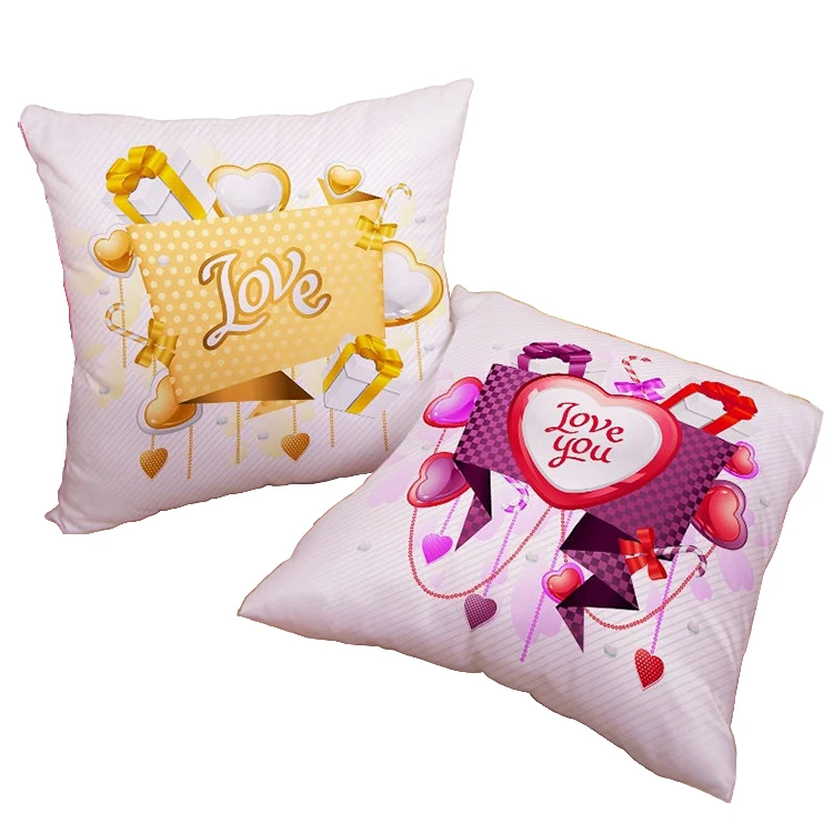Sublimation Decorative Throw Pillow Case Cushion Cover With Gift Pillow