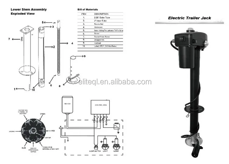 Electric Tonguejack 4500lbs For Trailer Buy Electric Tongue Jack