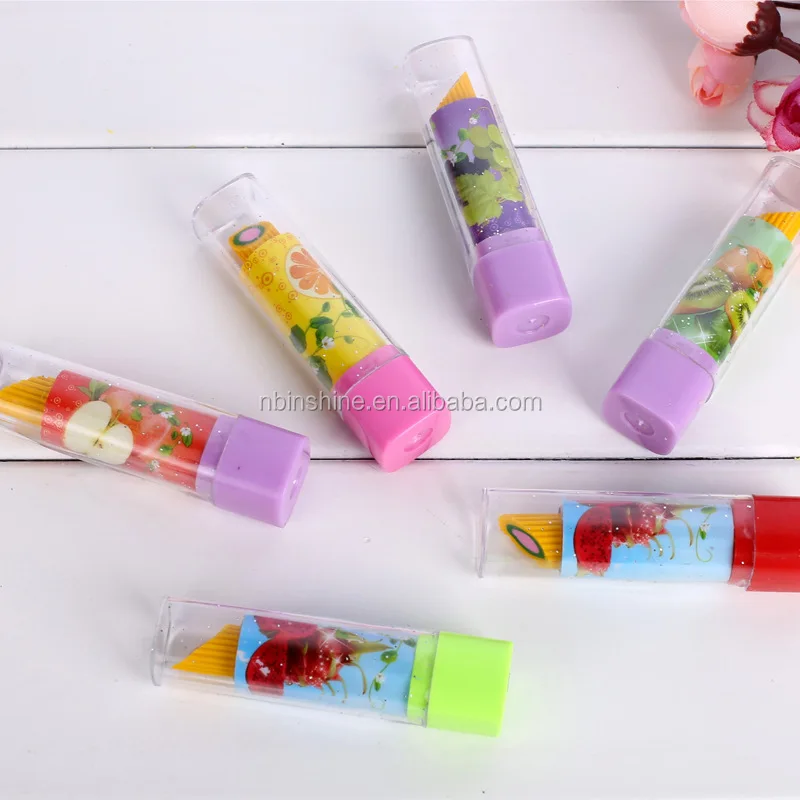 Promotional Lipstick Eraser,Fruit Eraser,Shaped Erasers Buy Custom