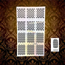 1 Sheet Flash Laser Hollow Nail Vinyls Semicircle Designs Manicures Painting Tool Tips HJV219 Nail Art