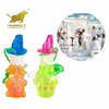 Cheap touchable bubbles in fruit shaped plastic soap bubble necklace bottle with whistle