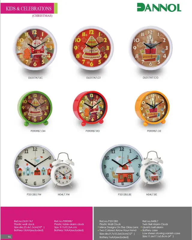 Guangzhou 10 Inch Round Plastic Promotional Wall Clock Small/desk Clock