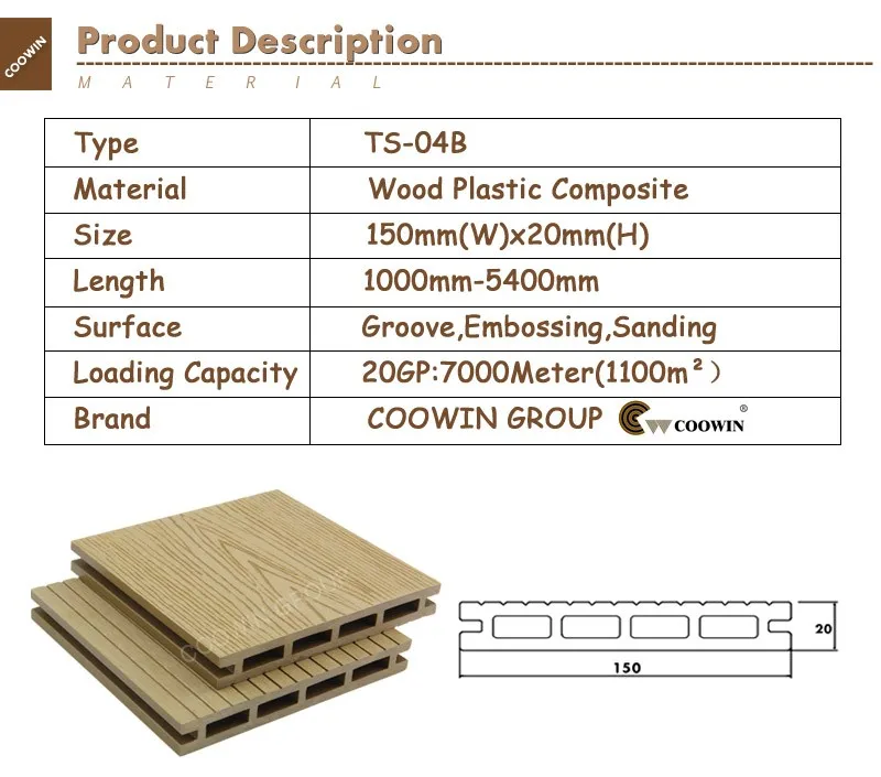 Anticracking Light Weight Wpc Flooring Outdoor Patio Teak 