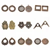 New Antique Silver Color Plated Many Design Pendant Tray Cabochon Pendant Setting in Alloy Jewelry Gift