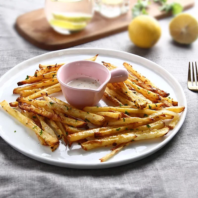 Personalized dinner ware fancy matte surface bulk rimmed  pink ceramic dinner plate