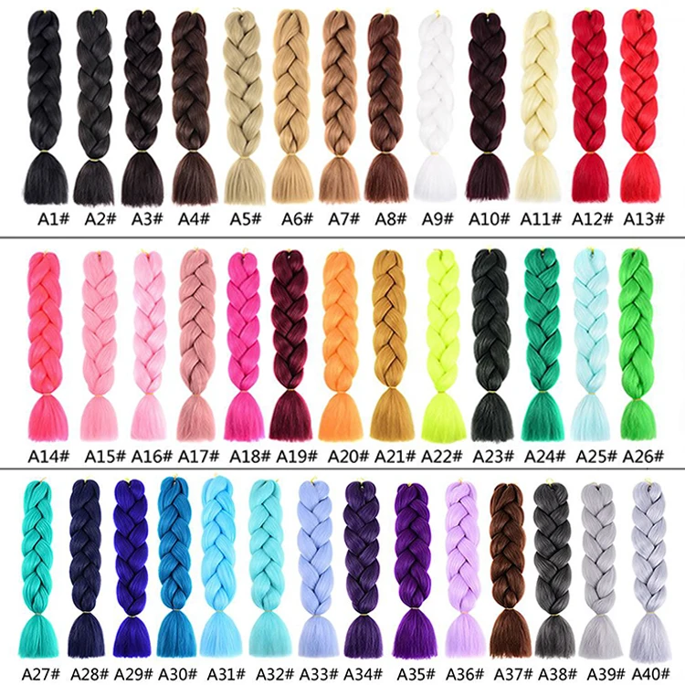 
Aisi Hair Ombre Color Synthetic Jumbo Braid Hair Heat Resistant Fiber 48 Inch Braided Hair for Woman Top Quality Colored 