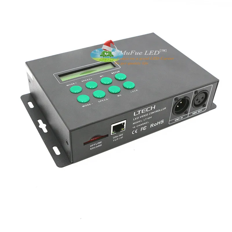 16 port DMX network controller for addressable led light strip
