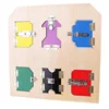 Custom High Quality Of Kids Wooden Block Toys Latches Board Montessori Lock Board