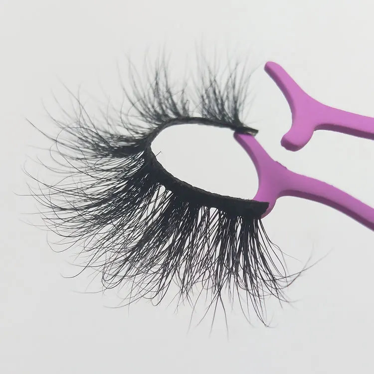 Wholesale Custom Long Dramatic 25mm Lashes Individual Create Your Own Lashes With pink Custom Packaging
