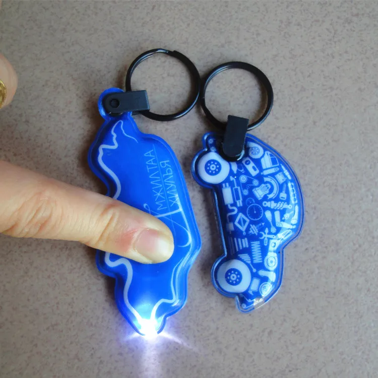 Custom Mini Led Flashlight Pvc Led Personalized Light Keychain Led