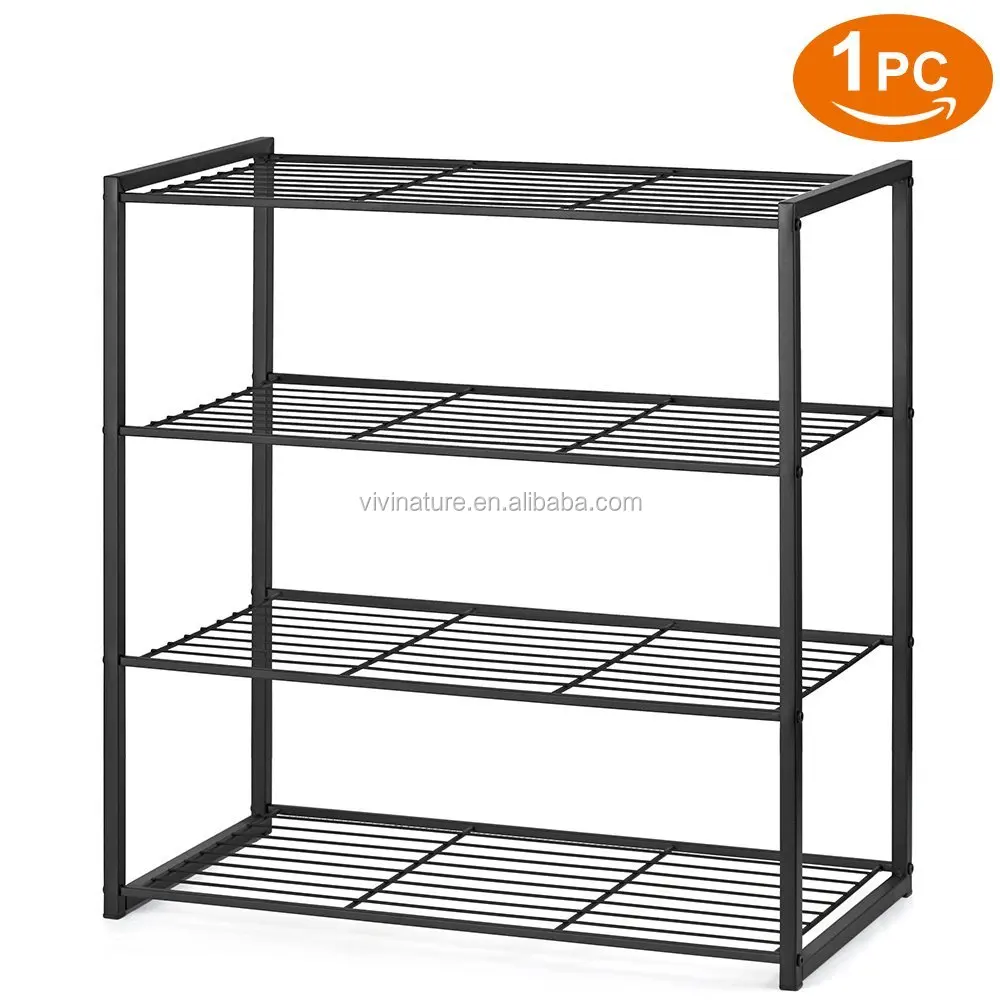 Organizador De Zapatos De Rejilla De Metal De 4 Niveles,Estante De Pie