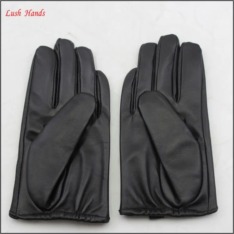 ladies winter thin driving leather hand gloves with nails