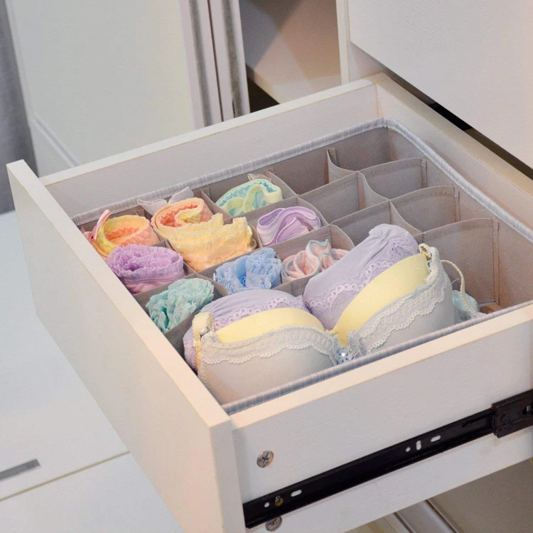 Wholesale Custom Foldable Fabric Underwear Organizer Bras Storage Box