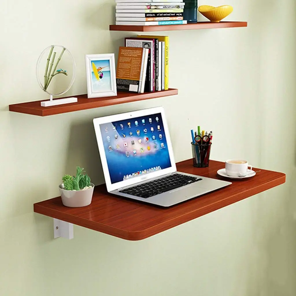 Mmdp Learning Table Dining Table Wall Hanging Table Paint Foldable Computer Desk Wall-mounted Laptop Desk Size Optional (Size : 11040cm)