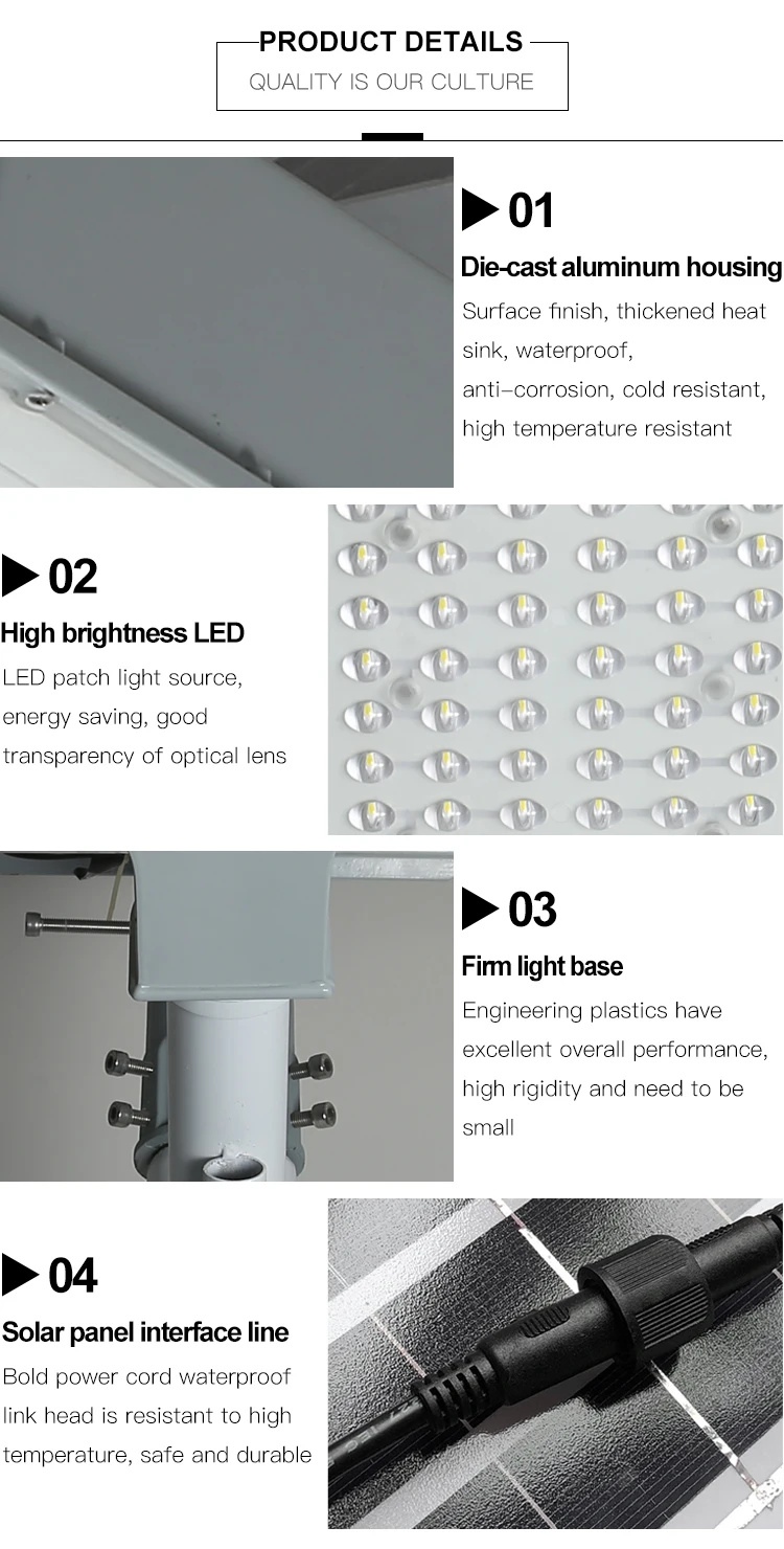 Bridgelux smd waterproof ip65 outdoor 15watt 20watt 30watt integrated solar led streetlight