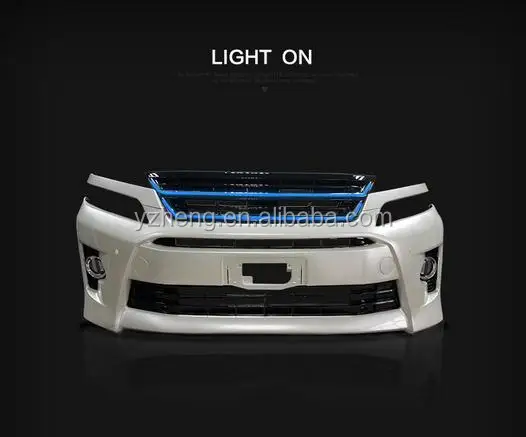 VLAND factory car bumper for Vellfire 2007-2014 front bumper Vellfire front grille with LED lights plug and play