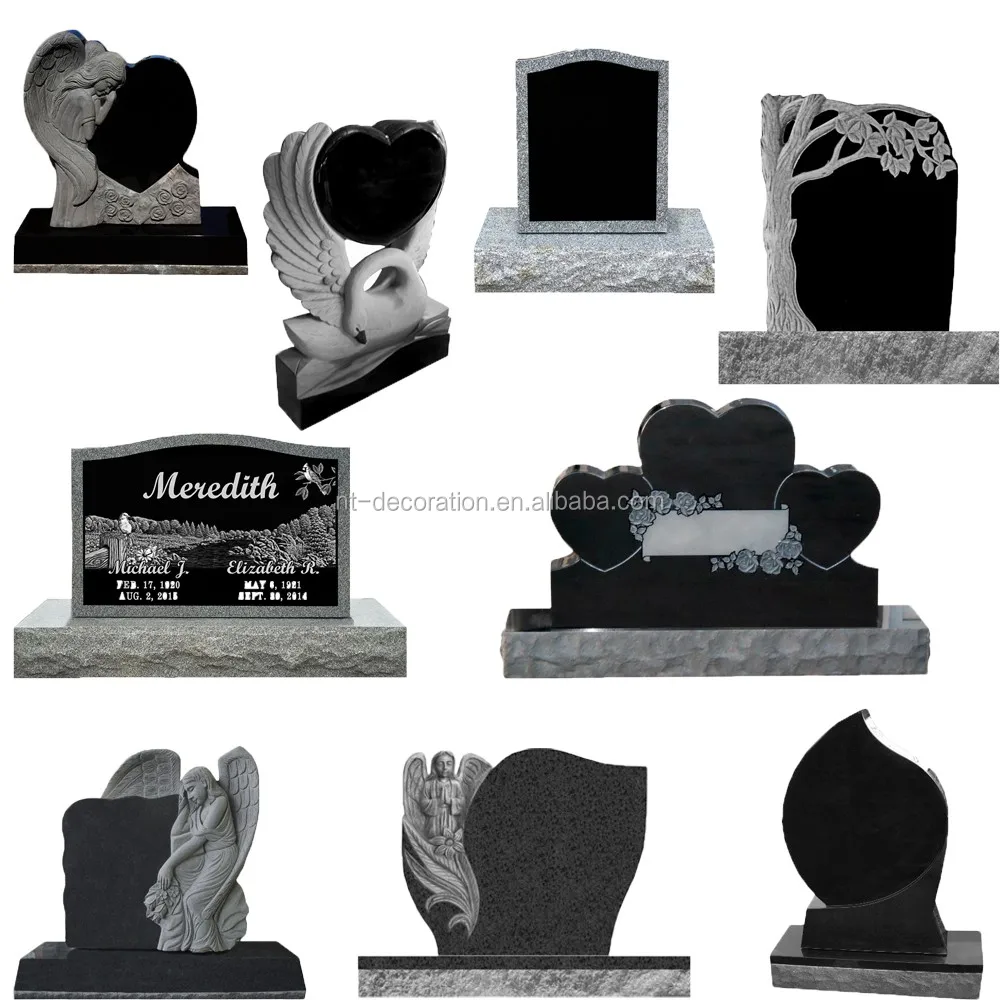 Modern Unique Design Black Grave Stone Granite Marble Tombstone