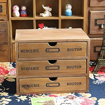Mini Desk Organizer Is Household Essentials 3 Drawer Wooden