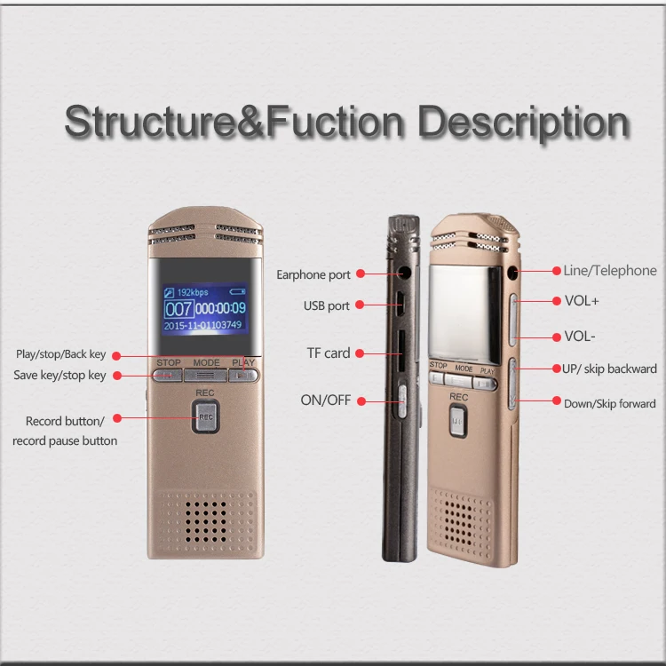 Top Sales Spy Wav Long Distance Recording Hidden Microphone Recording