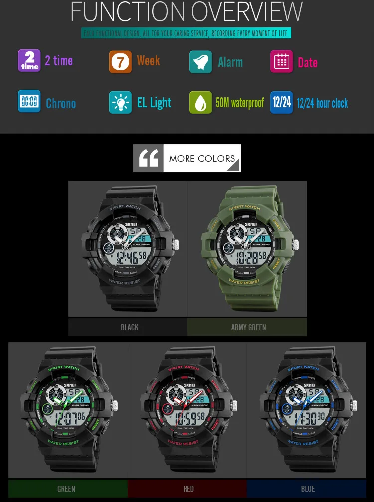 Most Popular Skmei 1312 Fashion Water Proof Digital Sport