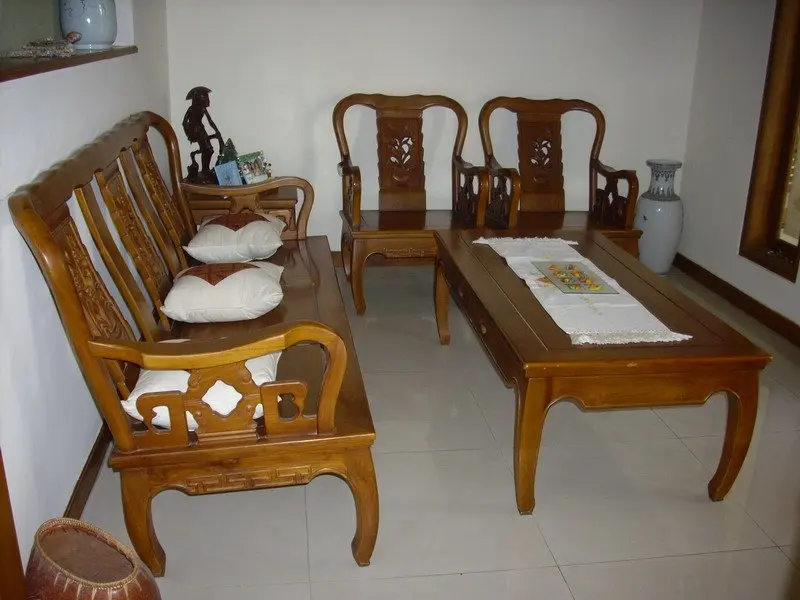 Solid Wooden Sofa Set Mautan Parean Side Solid Wooden Sofa Set