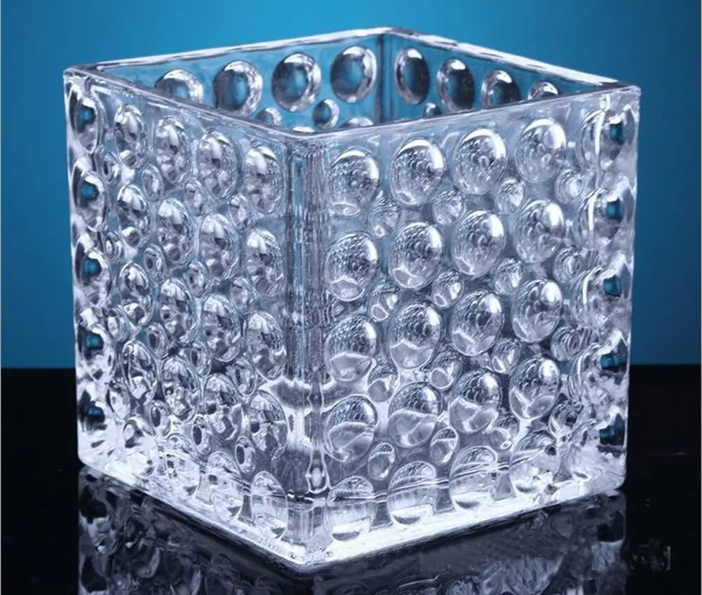 Buy 5 Square Glass Vase Vases Transparent Crystal Candleholder