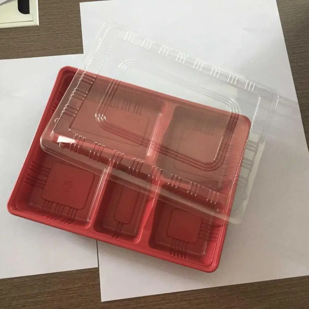 5 Compartment  Takeaway Plastic Lunch Box  with OPS lid