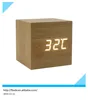 Sound Control Digital LED Wooden Clock