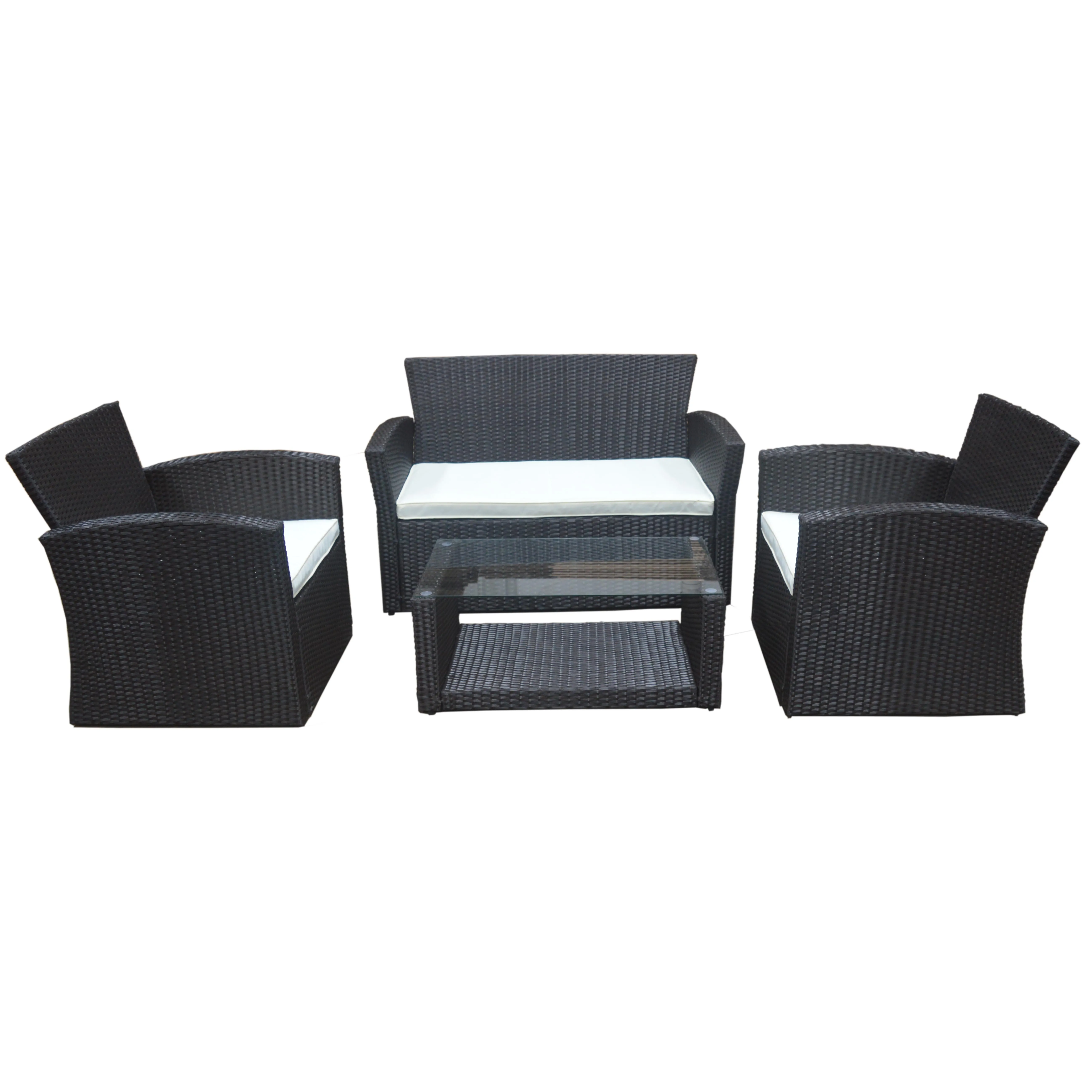 Uplion Modern rattan table and chair set wicker sofa set patio hand woven wicker furniture