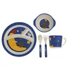 Eco-friendly Good Quality Easy Cleaning Rabbit Bamboo Biodegradable Baby Tableware Bamboo Fiber Tableware